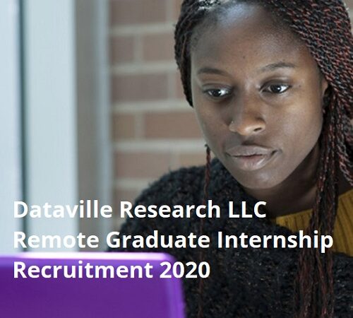 Dataville Research LLC Remote Graduate Internship Recruitment 2020
