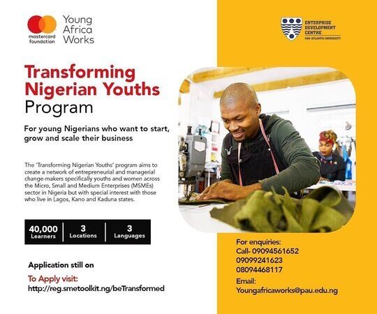 MasterCard-Young Africa Works EDC Transforming Nigerian Youths Program 2021 for Young Nigerians